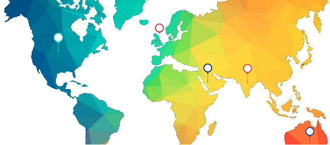 Abstract Polygon World Map